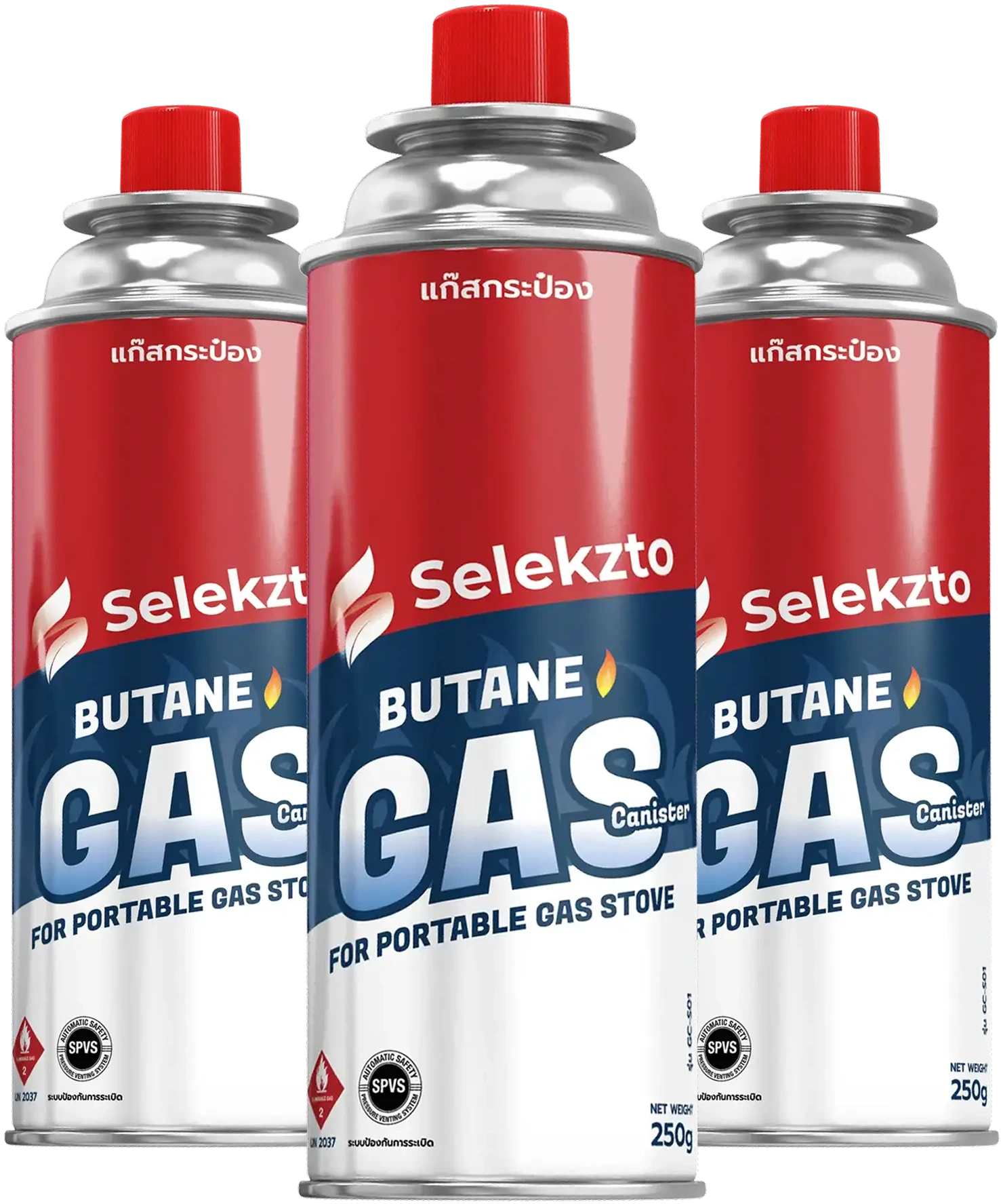 Selekzto GC-S01 gas canister, 250 g net weight, with safety venting system
